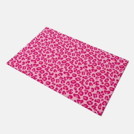 Leopard Print In Pastel Pink Hot Pink And Fuchsia Doormat Zazzle 5580