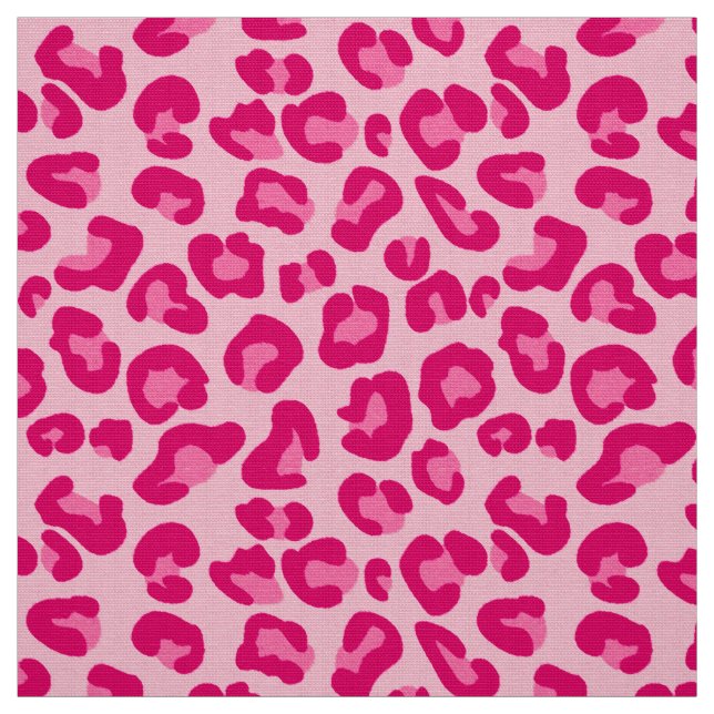 Leopard Print in Pastel Pink, Hot Pink and Fuchsia Fabric (Swatch)