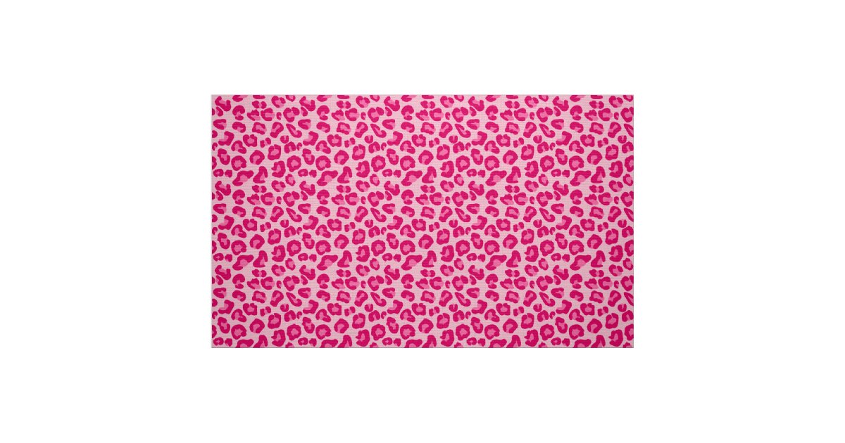 Leopard Print in Pastel Pink, Hot Pink and Fuchsia Fabric