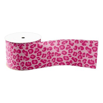 Leopard Print In Pastel Pink  Hot Pink And Fuchsia Grosgrain Ribbon by Floridity at Zazzle