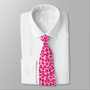 Leopard Print In Pastel Pink  Hot Pink And Fuchsia Neck Tie by Floridity at Zazzle