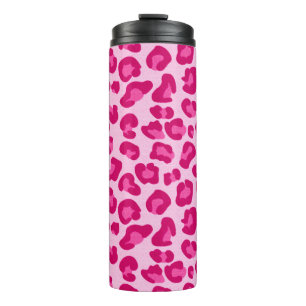 Leopard Print in Pastel Pink, Hot Pink and Fuchsia Thermal Tumbler