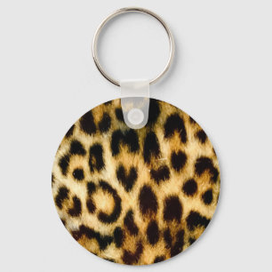 Leopard print keychain