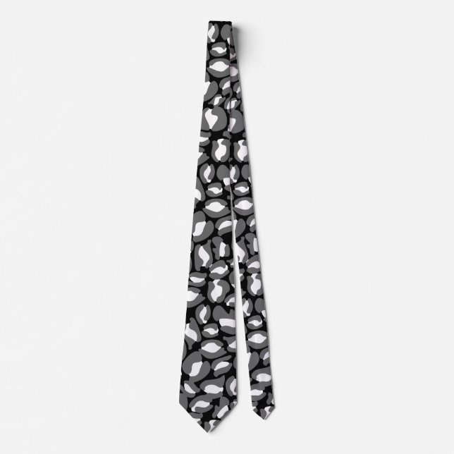 Leopard Print Kitch Retro Wedding Groomsmen Neck Tie (Front)