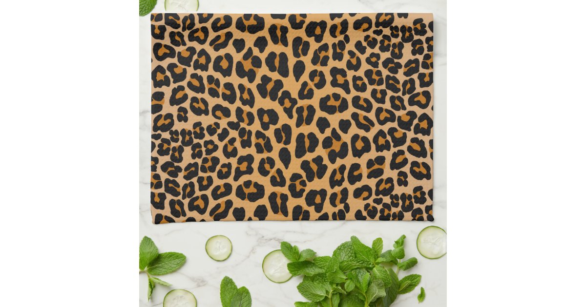 Leopard print kitchen towel | Zazzle.com