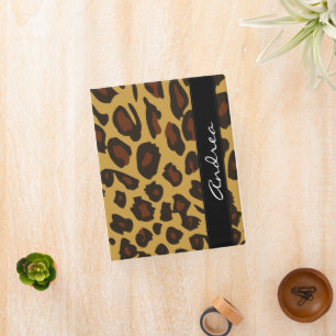 Leopard Print, Leopard, Brown Leopard, Your Name Mini Binder