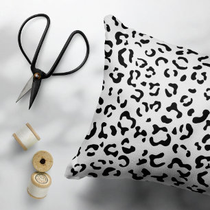 Leopard Print, Leopard Spots, Black And White Accent Pillow