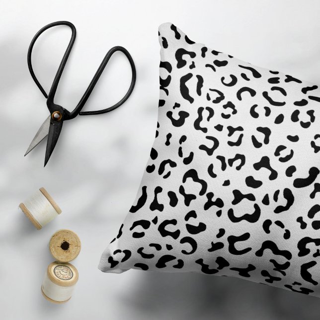 Leopard Print, Leopard Spots, Black And White Accent Pillow (Creator Uploaded)