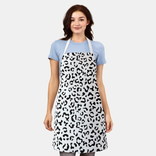 Leopard Print Leopard Spots Black And White Apron