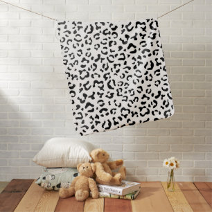 Leopard Print, Leopard Spots, Black And White Baby Blanket