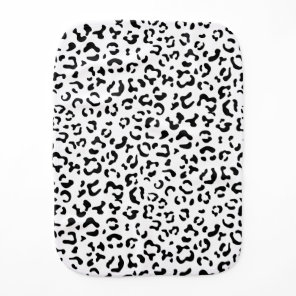 Leopard Print, Leopard Spots, Black And White Baby Burp Cloth