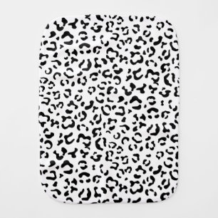 Leopard Print, Leopard Spots, Black And White Baby Burp Cloth