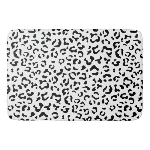 Leopard Print Leopard Spots Black And White Bath Mat