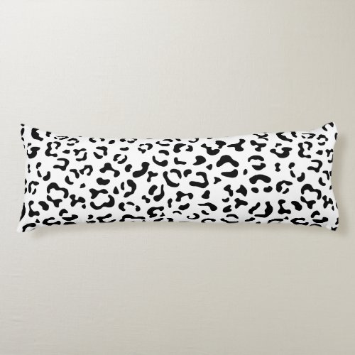 Leopard Print Leopard Spots Black And White Body Pillow