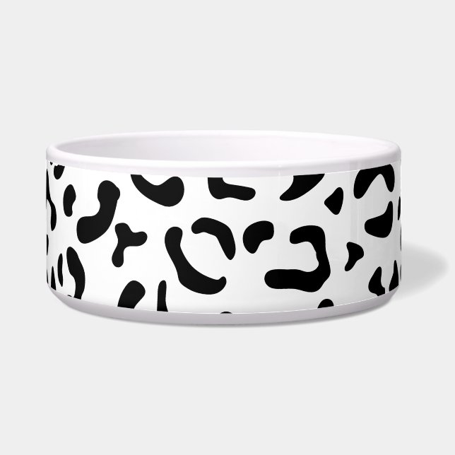 Leopard Print, Leopard Spots, Black And White Bowl (Front)