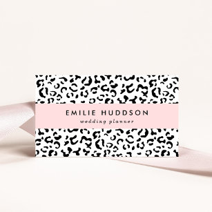 Leopard Print, Leopard Spots, Black And White Business Card