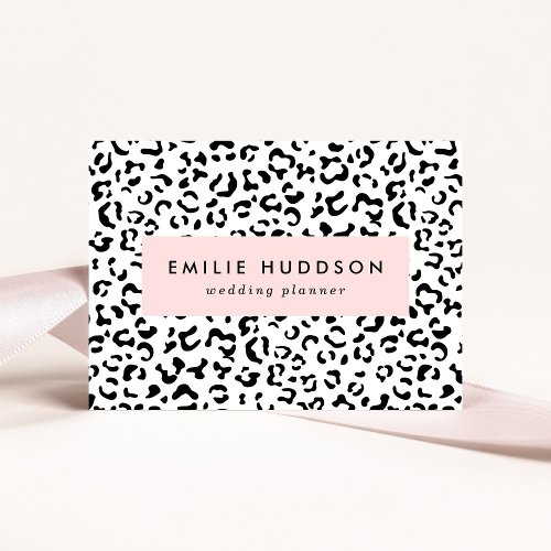 Leopard Print Leopard Spots Black And White Business Card