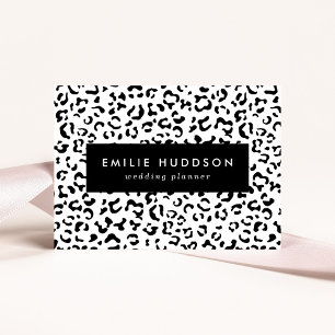Leopard Print, Leopard Spots, Black And White Business Card