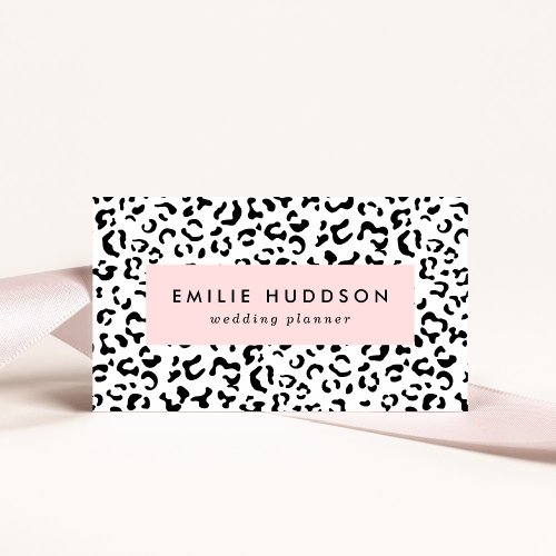 Leopard Print Leopard Spots Black And White Business Card