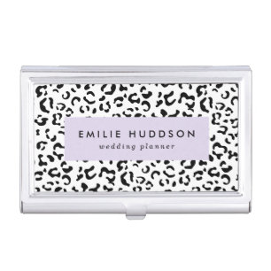 Leopard Print, Leopard Spots, Black And White Business Card Case