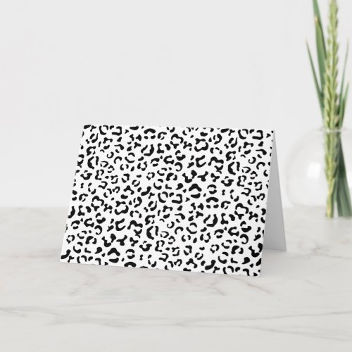 Leopard Print Leopard Spots Black And White Card