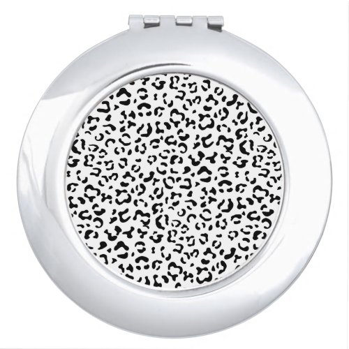 Leopard Print Leopard Spots Black And White Compact Mirror