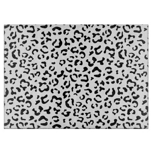 Leopard Print Leopard Spots Black And White Cutting Board