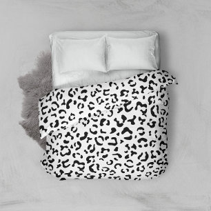 Leopard Print, Leopard Spots, Black And White Duvet Cover