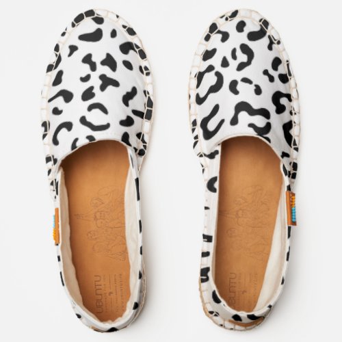 Leopard Print Leopard Spots Black And White Espadrilles