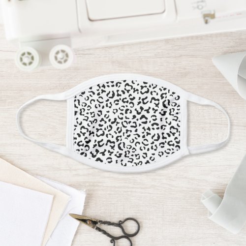 Leopard Print Leopard Spots Black And White Face Mask