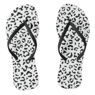 Leopard Print, Leopard Spots, Black And White Flip Flops
