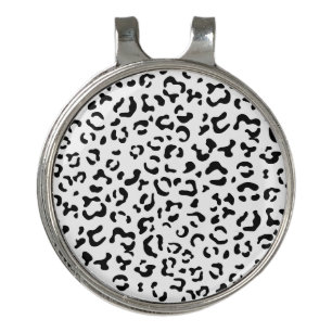 Leopard Print, Leopard Spots, Black And White Golf Hat Clip