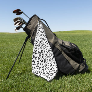 Leopard Print, Leopard Spots, Black And White Golf Towel
