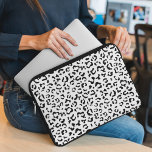 Leopard Print, Leopard Spots, Black And White Laptop Sleeve<br><div class="desc">Elegant,  stylish and sophisticated leopard pattern in black and white color. Modern and trendy gift,  perfect for the animal print lover in your life.</div>