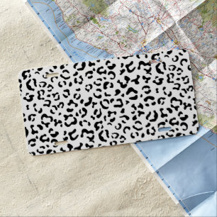 Leopard Print, Leopard Spots, Black And White License Plate
