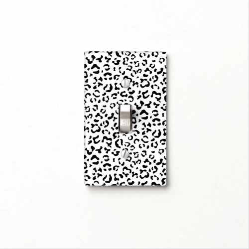 Leopard Print Leopard Spots Black And White Light Switch Cover