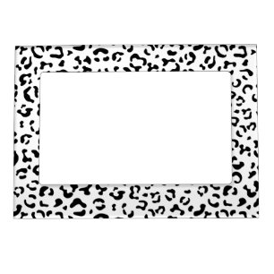 Leopard Print, Leopard Spots, Black And White Magnetic Frame