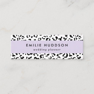 Leopard Print, Leopard Spots, Black And White Mini Business Card