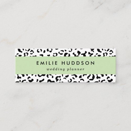 Leopard Print Leopard Spots Black And White Mini Business Card