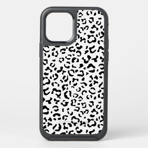 Leopard Print Leopard Spots Black And White OtterBox Symmetry iPhone 12 Case