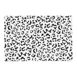 Leopard Print, Leopard Spots, Black And White Placemat