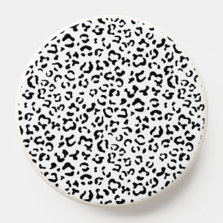 Leopard Print, Leopard Spots, Black And White PopSocket