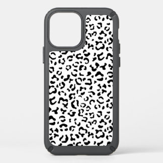 Leopard Print, Leopard Spots, Black And White Speck iPhone 12 Case