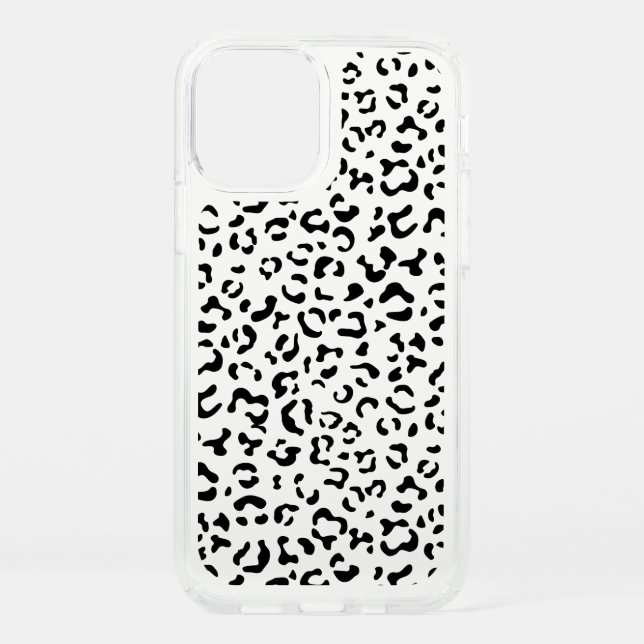 Leopard Print, Leopard Spots, Black And White Speck iPhone 12 Case (Front)
