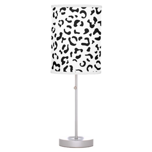 Leopard Print Leopard Spots Black And White Table Lamp