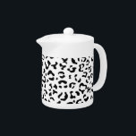 Leopard Print, Leopard Spots, Black And White Teapot<br><div class="desc">Elegant,  stylish and sophisticated leopard pattern in black and white color. Modern and trendy gift,  perfect for the animal print lover in your life.</div>