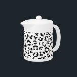 Leopard Print, Leopard Spots, Black And White Teapot<br><div class="desc">Elegant,  stylish and sophisticated leopard pattern in black and white color. Modern and trendy gift,  perfect for the animal print lover in your life.</div>