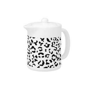 Leopard Print, Leopard Spots, Black And White Teapot