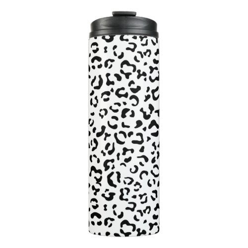 Leopard Print Leopard Spots Black And White Thermal Tumbler