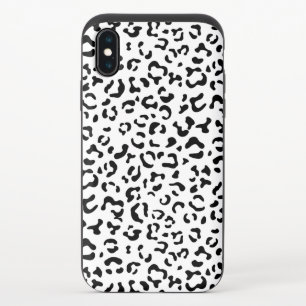 Leopard Print, Leopard Spots, Black And White iPhone X Slider Case